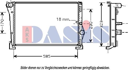 AKS Dasis 300002N - Радиатор, охлаждане на двигателя vvparts.bg