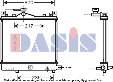 AKS Dasis 320033N - Радиатор, охлаждане на двигателя vvparts.bg