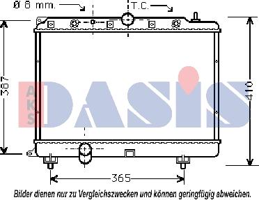 AKS Dasis 370004N - Радиатор, охлаждане на двигателя vvparts.bg