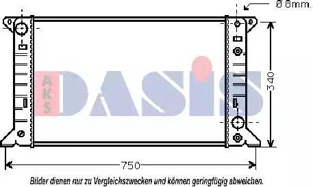 AKS Dasis 250100N - Радиатор, охлаждане на двигателя vvparts.bg