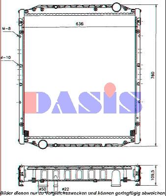 AKS Dasis 261950N - Радиатор, охлаждане на двигателя vvparts.bg