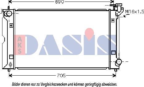 AKS Dasis 210141N - Радиатор, охлаждане на двигателя vvparts.bg