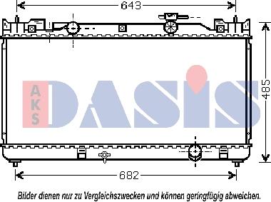 AKS Dasis 210132N - Радиатор, охлаждане на двигателя vvparts.bg