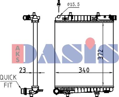 AKS Dasis 210275N - Радиатор, охлаждане на двигателя vvparts.bg