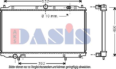 AKS Dasis 220014N - Радиатор, охлаждане на двигателя vvparts.bg