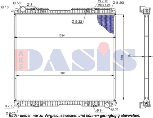 AKS Dasis 270007S - Радиатор, охлаждане на двигателя vvparts.bg