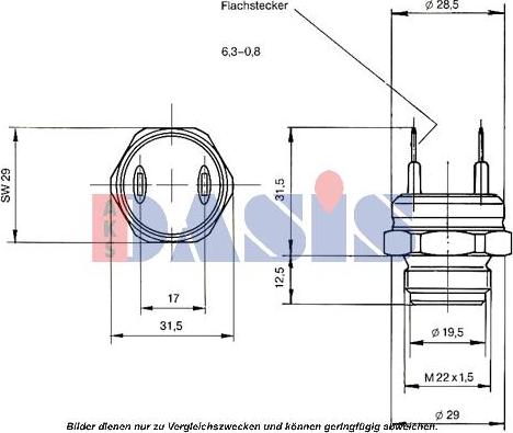 AKS Dasis 751045N - Датчик, температура на охладителната течност vvparts.bg