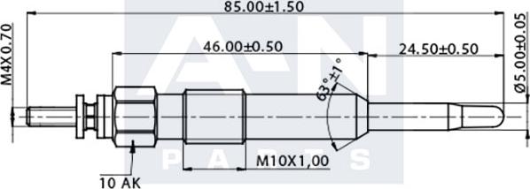 A-N PARTS A-N084184 - Подгревна свещ vvparts.bg