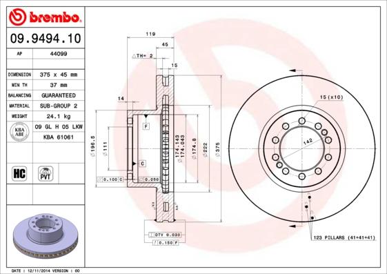 AP 44099 - Спирачен диск vvparts.bg