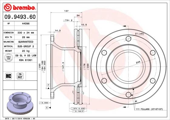 AP 44096 - Спирачен диск vvparts.bg