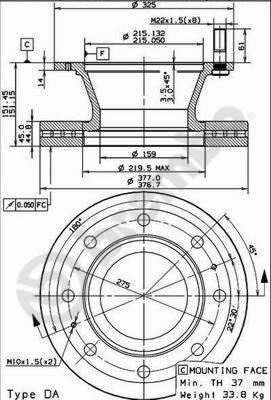 AP 44045 - Спирачен диск vvparts.bg