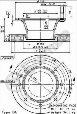 AP 44047 - Спирачен диск vvparts.bg