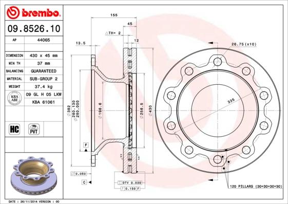 AP 44065 - Спирачен диск vvparts.bg