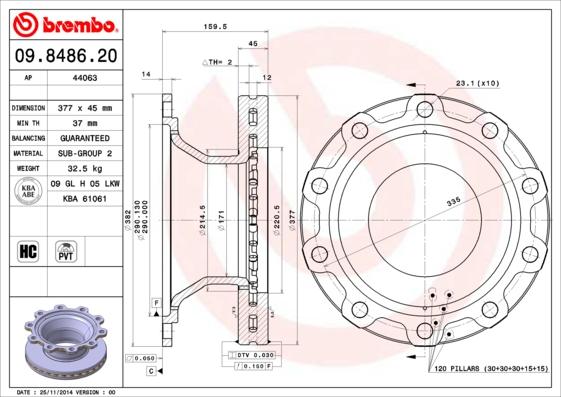 AP 44063 - Спирачен диск vvparts.bg