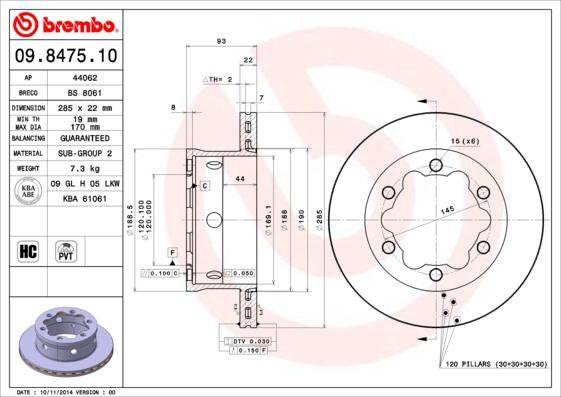 AP 44062 - Спирачен диск vvparts.bg