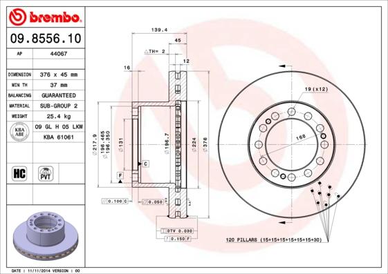 AP 44067 - Спирачен диск vvparts.bg