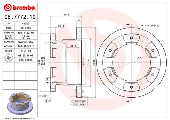 AP 44003 - Спирачен диск vvparts.bg