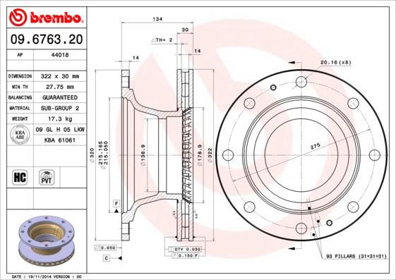 AP 44018 - Спирачен диск vvparts.bg