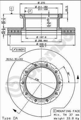 AP 44035 - Спирачен диск vvparts.bg