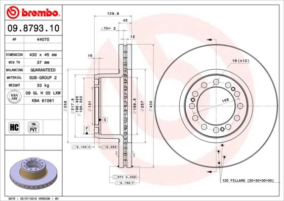 AP 44070 - Спирачен диск vvparts.bg