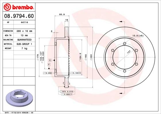 AP 44114 - Спирачен диск vvparts.bg