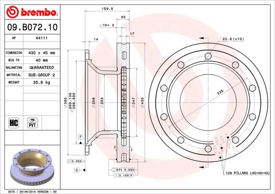 AP 44111 - Спирачен диск vvparts.bg