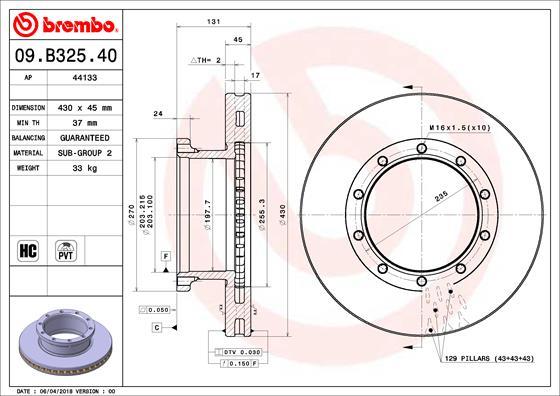 AP 44133 - Спирачен диск vvparts.bg