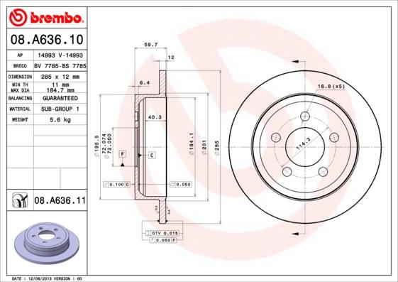 AP 14993 - Спирачен диск vvparts.bg