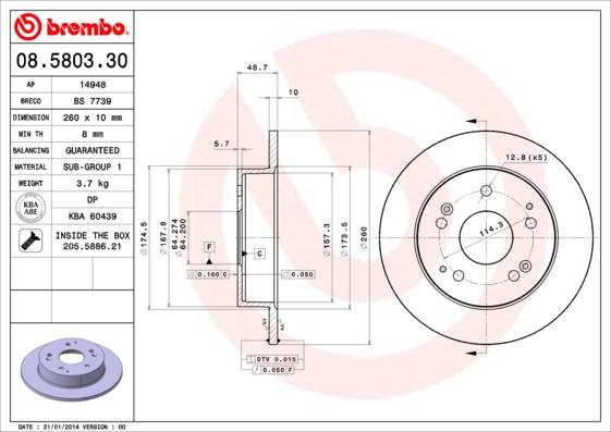 AP 14948 - Спирачен диск vvparts.bg