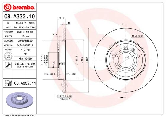 AP 14954 V - Спирачен диск vvparts.bg