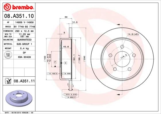 AP 14958 - Спирачен диск vvparts.bg