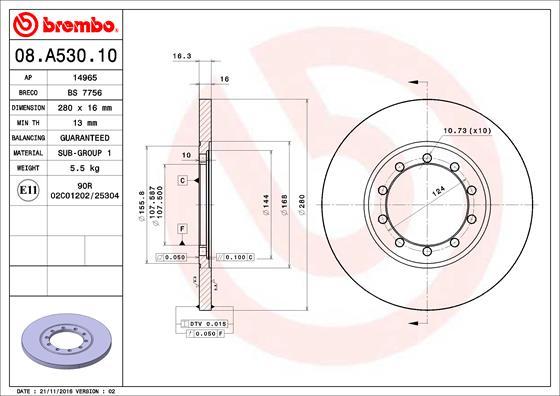 AP 14965 - Спирачен диск vvparts.bg