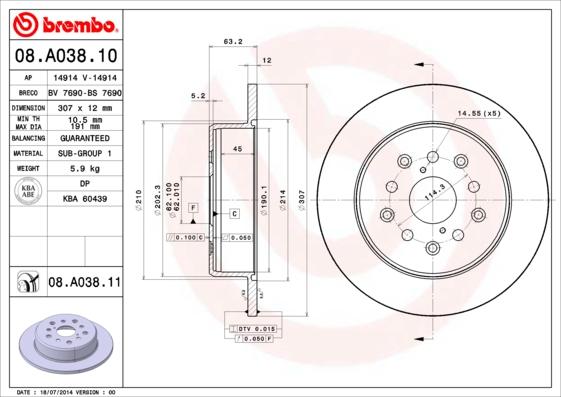 AP 14914 - Спирачен диск vvparts.bg