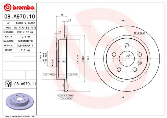 AP 14982 - Спирачен диск vvparts.bg