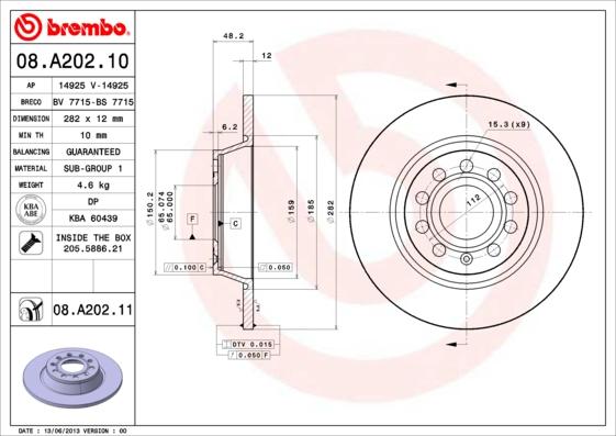 AP 14925 - Спирачен диск vvparts.bg