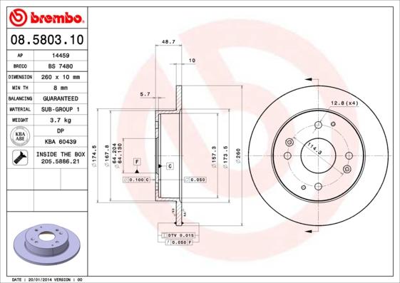 AP 14459 - Спирачен диск vvparts.bg