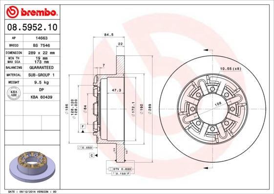 AP 14663 - Спирачен диск vvparts.bg