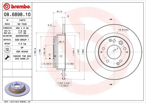 AP 14673 - Спирачен диск vvparts.bg