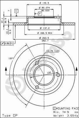 AP 14099 - Спирачен диск vvparts.bg