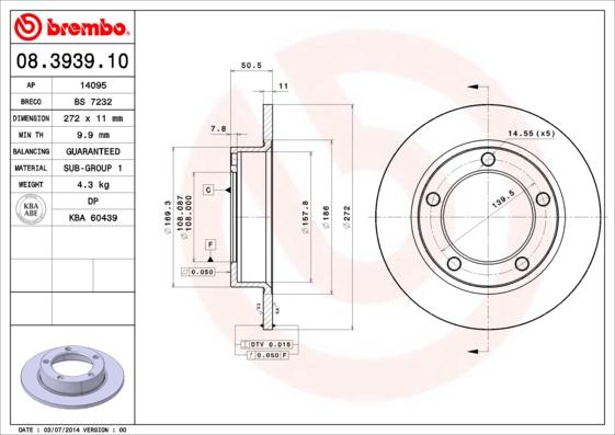 AP 14095 - Спирачен диск vvparts.bg