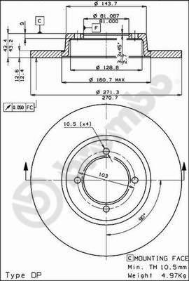 ATE 24.0115-0100.1 - Спирачен диск vvparts.bg