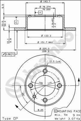 Brake Engineering DI952960 - Спирачен диск vvparts.bg