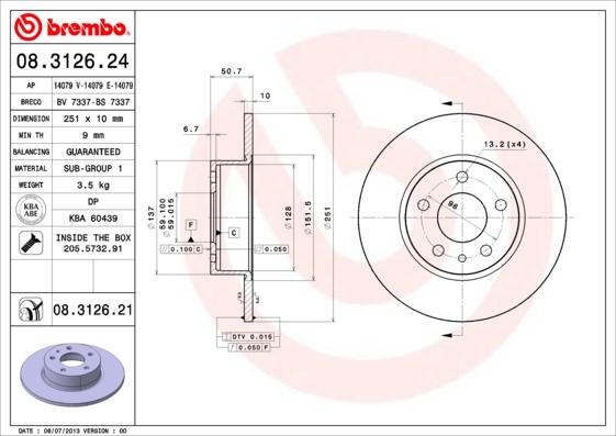 AP 14079 E - Спирачен диск vvparts.bg