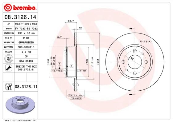 AP 14078 V - Спирачен диск vvparts.bg