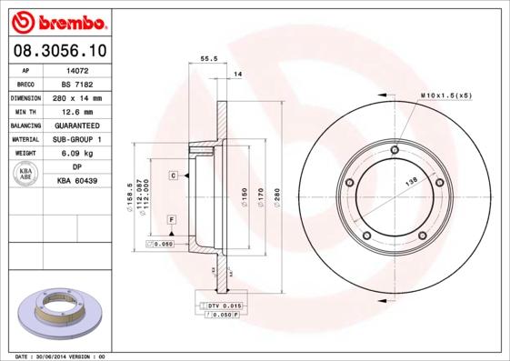 AP 14072 - Спирачен диск vvparts.bg