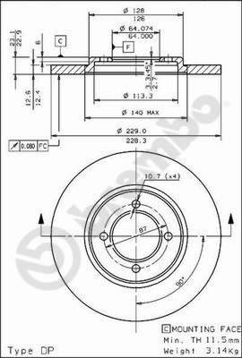 AP 14117 - Спирачен диск vvparts.bg