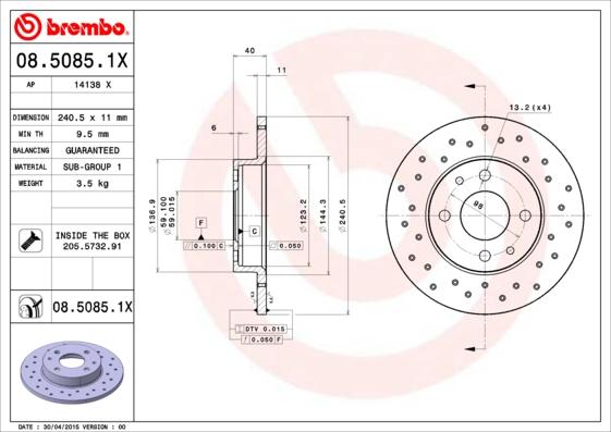 AP 14138 X - Спирачен диск vvparts.bg