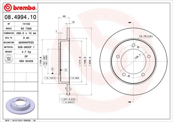 AP 14132 - Спирачен диск vvparts.bg