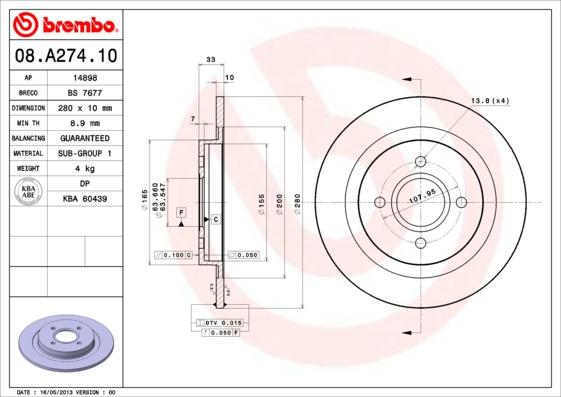 AP 14898 - Спирачен диск vvparts.bg