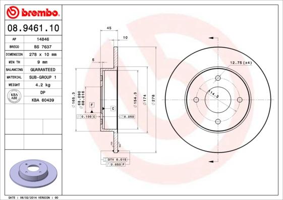 AP 14846 - Спирачен диск vvparts.bg